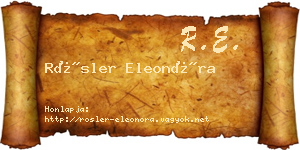Rösler Eleonóra névjegykártya